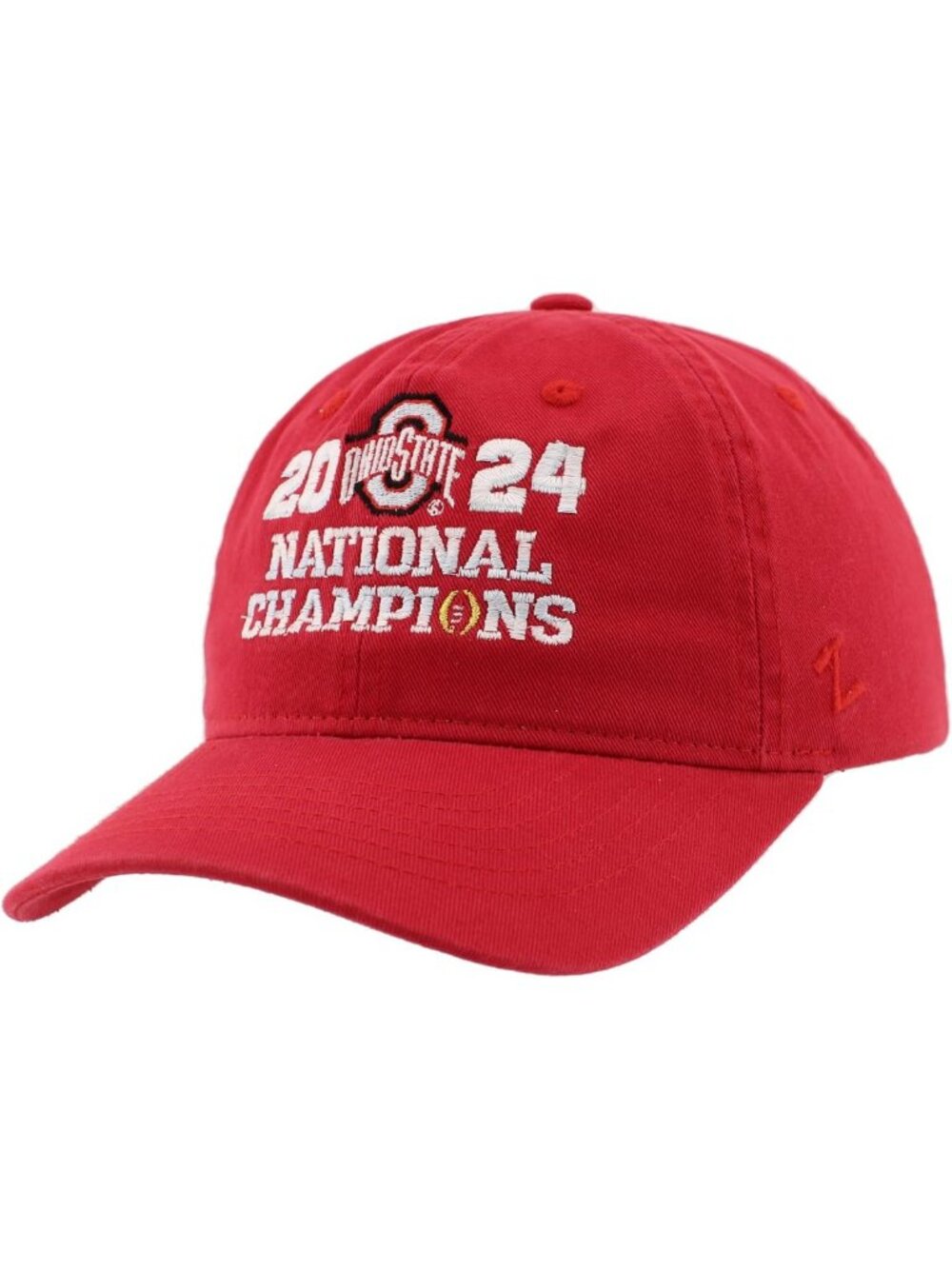 2024 National Champs Adjustable Football Hat - Ohio State Buckeyes Red Block